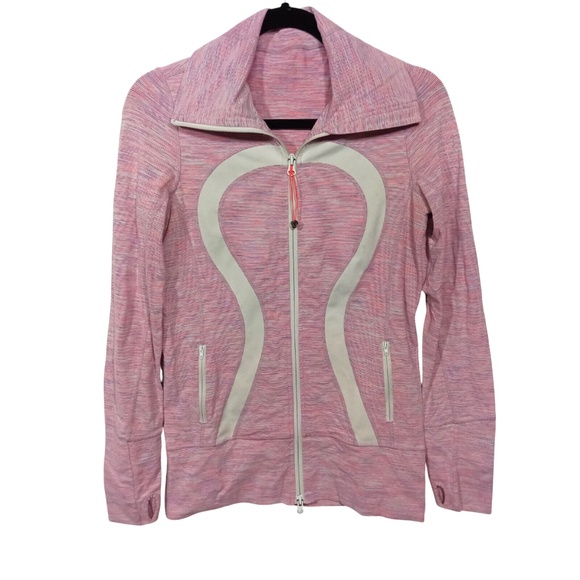 lululemon athletica Jackets & Blazers - *SOLD* Lululemon Womens Full Zip Jacket Size 6 Pink Thumbholes Athletic Yoga